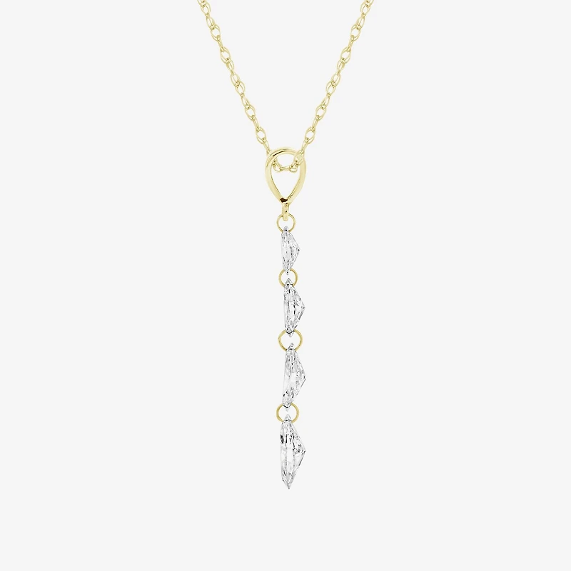 (F / Si2) Womens 7/8 CT. T.W. Lab Grown White Diamond 10K Gold 18 Inch Pendant Necklace