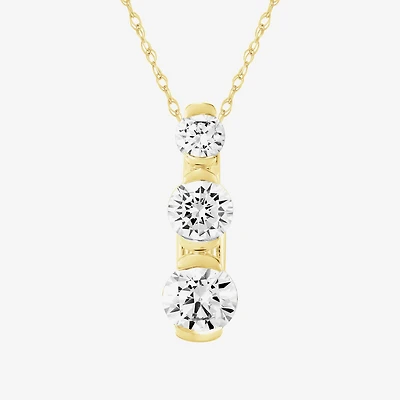 F / Si2) Womens / CT. T.W. Lab Grown White Diamond 10K Gold 18 Inch Pendant Necklace