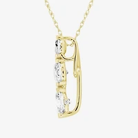 (F / Si2) Womens 1 1/2 CT. T.W. Lab Grown White Diamond 10K Gold 18 Inch Pendant Necklace
