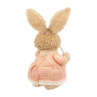 Northlight 10" Plush Girl Rabbit With Easter Basket