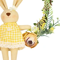 Northlight 10" Bunny With Flowers Artificial Twig Wreath