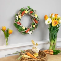 Northlight 12" Bunnies And Carrots Artificial Twig Wreath