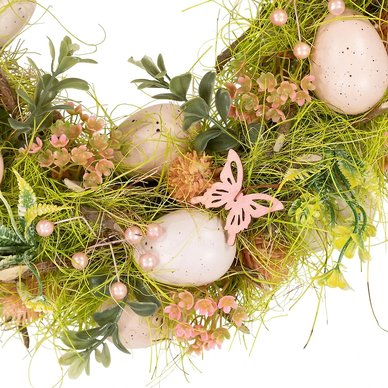 Northlight 13" Easter Eggs With Butterflies Artificial Wreath