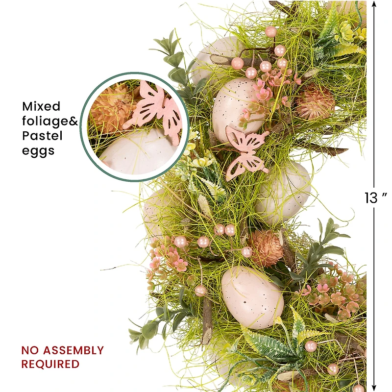 Northlight 13" Easter Eggs With Butterflies Artificial Wreath