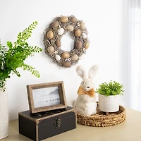 Northlight 12" Natural Earth Speckled Egg Twig Wreath