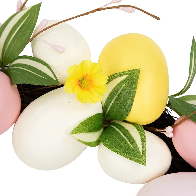 Northlight 22" Eggs And Flower Buds Artificial Unlit Wreath