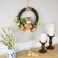 Northlight 12" Floral Grapevine Spring With Rabbit Wreath