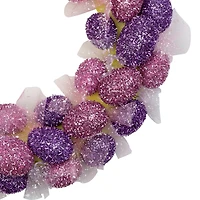 Northlight 20" Glittered Egg With Mesh Ribbons Wreath