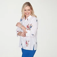 Alfred Dunner Womens 3/4 Sleeve Blouse