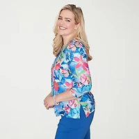Alfred Dunner Womens Crew Neck 3/4 Sleeve T-Shirt