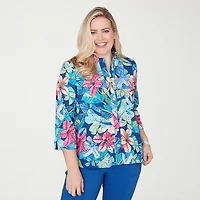 Alfred Dunner Womens 3/4 Sleeve Blouse