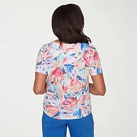 Alfred Dunner Womens Crew Neck Short Sleeve T-Shirt