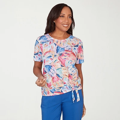 Alfred Dunner Womens Crew Neck Short Sleeve T-Shirt