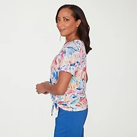 Alfred Dunner Womens Crew Neck Short Sleeve T-Shirt