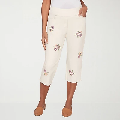 Alfred Dunner Beachcomber Womens Straight Capri Pant