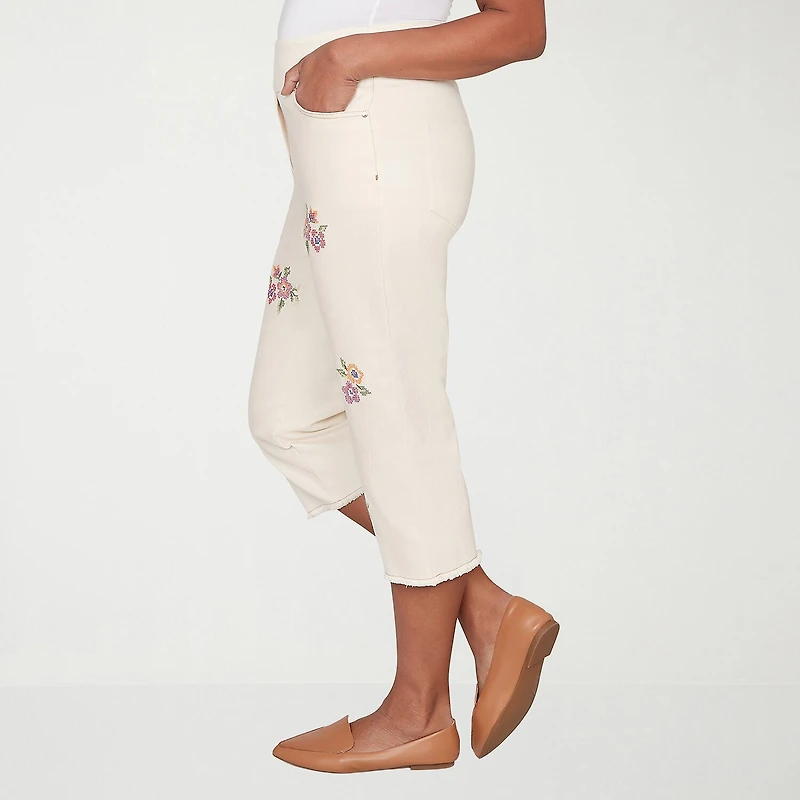 Alfred Dunner Beachcomber Womens Straight Capri Pant