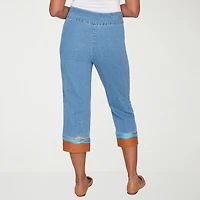 Alfred Dunner Beachcomber Womens Straight Capri Pant