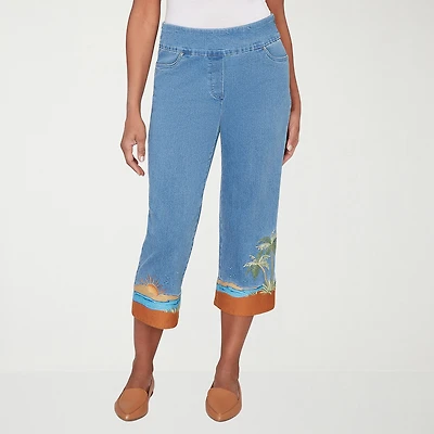 Alfred Dunner Beachcomber Womens Straight Capri Pant