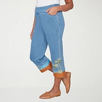 Alfred Dunner Beachcomber Womens Straight Capri Pant