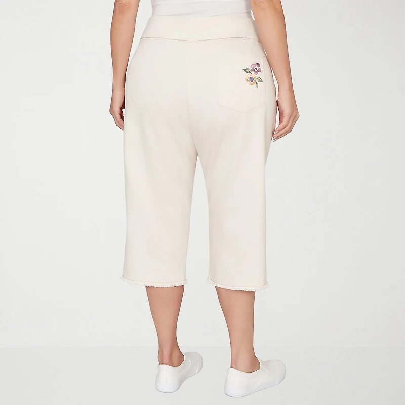 Alfred Dunner Beachcomber Womens Plus Straight Capri Pant
