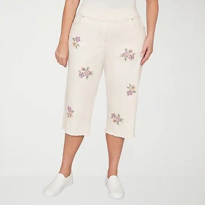 Alfred Dunner Beachcomber Womens Plus Straight Capri Pant