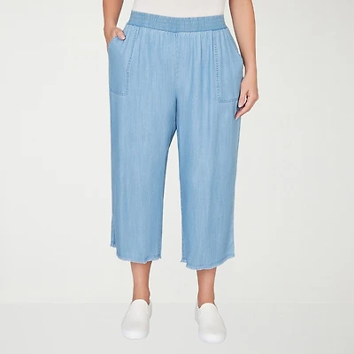 Alfred Dunner Beachcomber Womens Plus Straight Ankle Pant