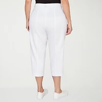Alfred Dunner Womens Plus Straight Capri Pant