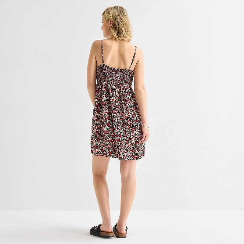 Hurley Womens Juniors Straight Neck Sleeveless Sundress