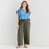 St. John's Bay Womens Plus Straight Cropped Pant