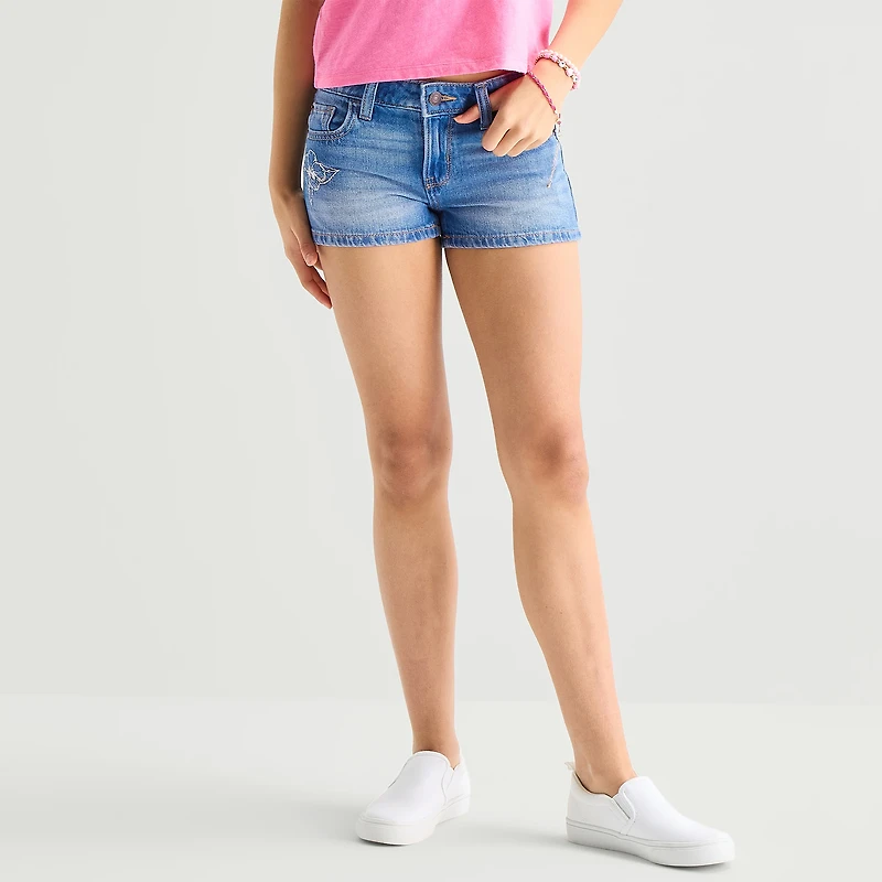Thereabouts Little & Big Kid Girls Adjustable Waist Low Rise Denim Short