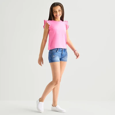 Thereabouts Little & Big Kid Girls Adjustable Waist Low Rise Denim Short