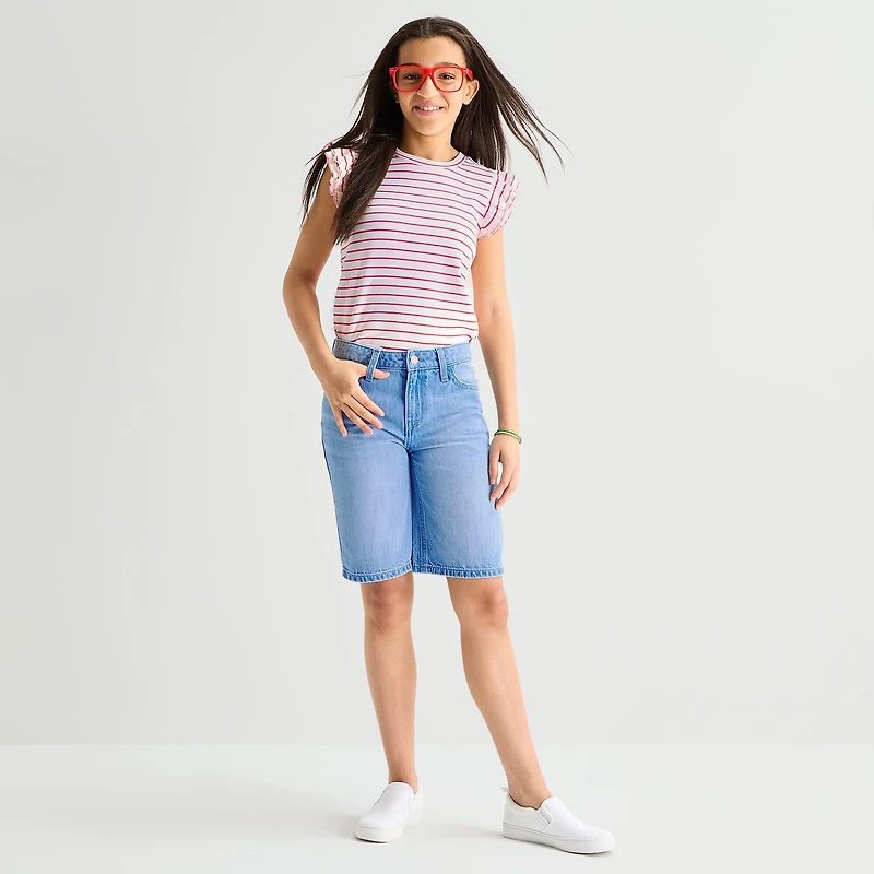 Thereabouts Little & Big Kid Girls Adjustable Waist Denim Short