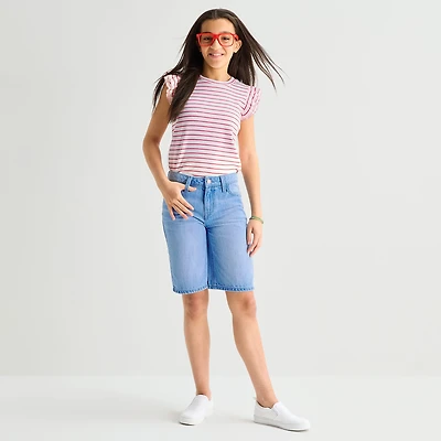 Thereabouts Little & Big Kid Girls Adjustable Waist Denim Short