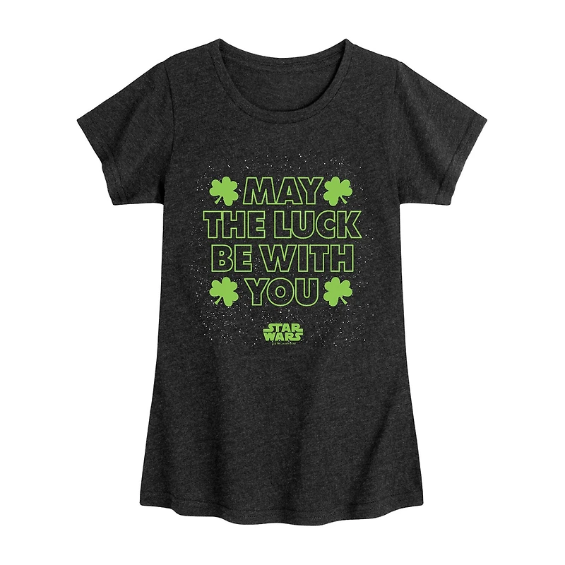 Disney Collection Little & Big Kid Girls Crew Neck Short Sleeve Regular Fit Star Wars Graphic T-Shirt
