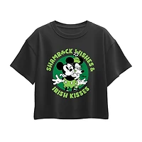 Disney Collection Little & Big Kid Girls Crew Neck Short Sleeve Regular Fit Mickey and Friends Graphic T-Shirt