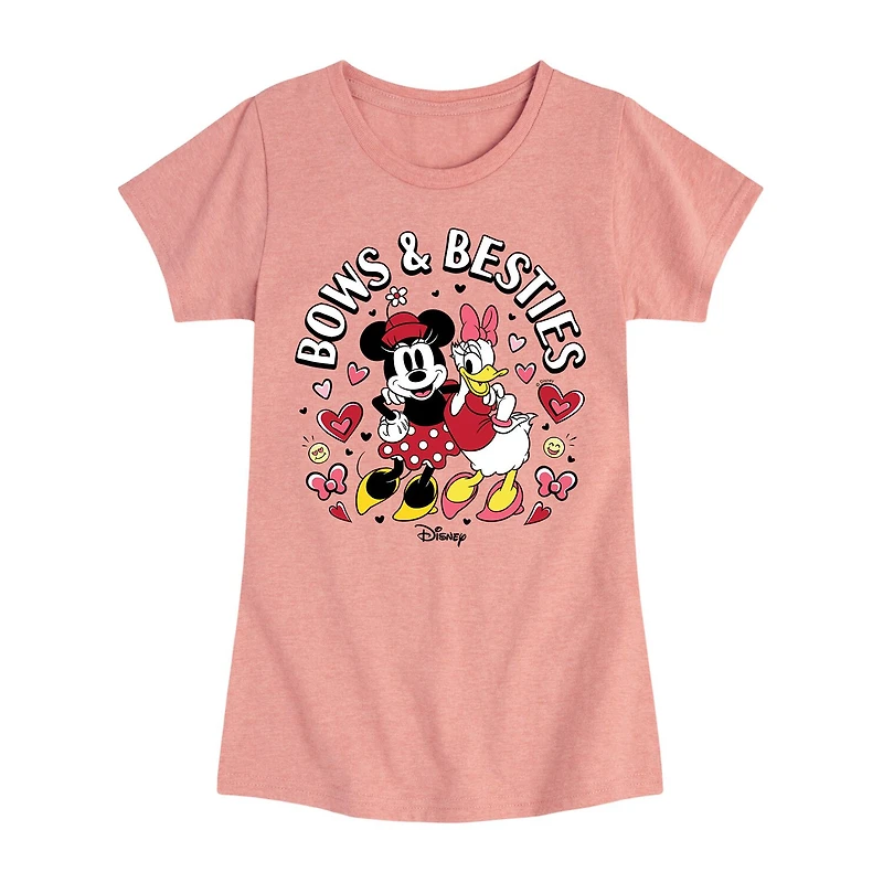 Disney Collection Little & Big Kid Girls Crew Neck Short Sleeve Regular Fit Minnie Mouse Graphic T-Shirt