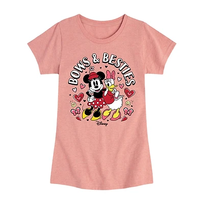 Disney Collection Little & Big Kid Girls Crew Neck Short Sleeve Regular Fit Minnie Mouse Graphic T-Shirt