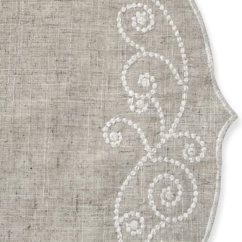 Lenox French Perle Linen Embroidered 4-pc. Round Placemat