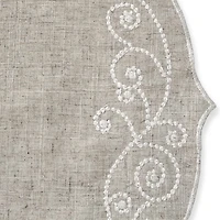 Lenox French Perle Linen Embroidered 4-pc. Round Placemat