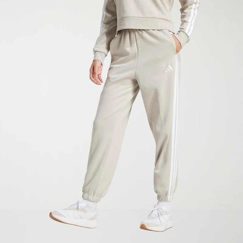adidas Womens Straight High Rise Loose Fit Fleece Active Jogger Pant