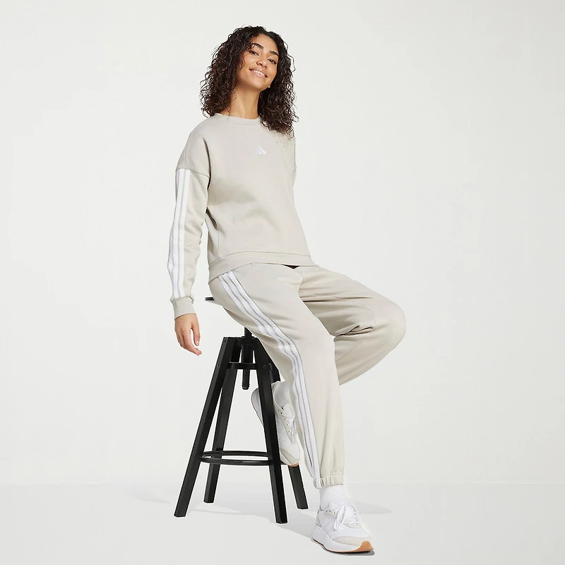 adidas Womens Straight High Rise Loose Fit Fleece Active Jogger Pant