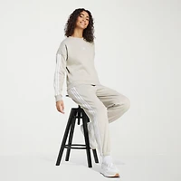 adidas Womens Straight High Rise Loose Fit Fleece Active Jogger Pant