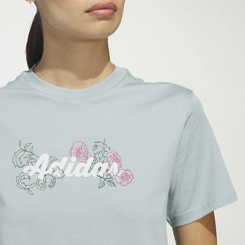 adidas Womens Crew Neck Short Sleeve Active T-Shirt