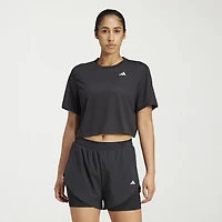 adidas Womens Crew Neck Short Sleeve Active Crop Top