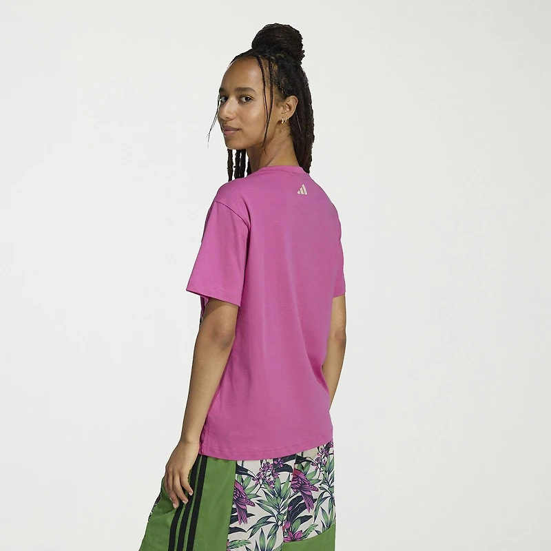 adidas Womens Farm Rio Crew Neck Short Sleeve Active T-Shirt