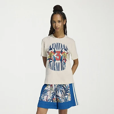 adidas Womens Farm Rio Crew Neck Short Sleeve Active T-Shirt