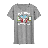 Teaching Is My Thing Womens Crew Neck Short Sleeve Classic Fit Dr. Seuss Graphic T-Shirt