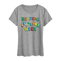 Reading Week Womens Crew Neck Short Sleeve Classic Fit Dr. Seuss Graphic T-Shirt