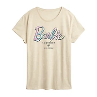 Tie Dye Womens Crew Neck Short Sleeve Classic Fit Barbie Graphic T-Shirt