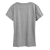 Bows And Kisses Womens Crew Neck Short Sleeve Classic Fit Minnie Mouse Graphic T-Shirt